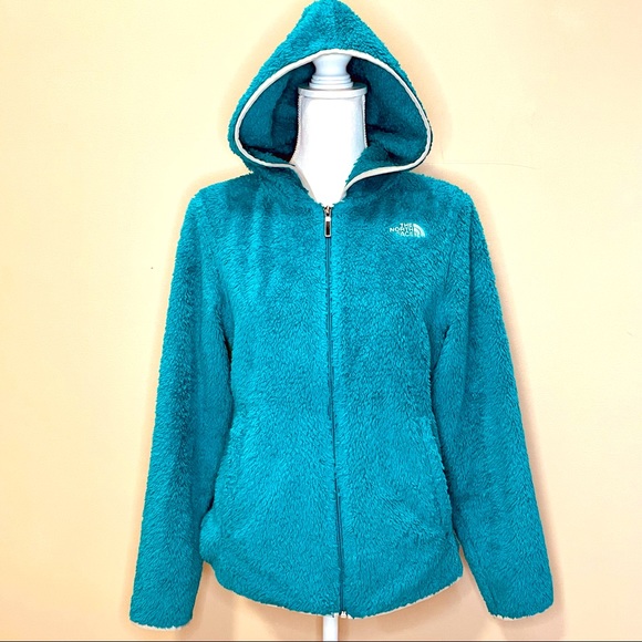 The North Face Jackets & Blazers - North Face Teal Shaggy Fleece Hooded Jacket Size Small